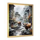 Yaks urban visitor - Yaks Canvas Wall Art