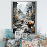 Yaks urban visitor - Yaks Canvas Wall Art