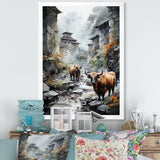 Yaks urban visitor - Yaks Canvas Wall Art