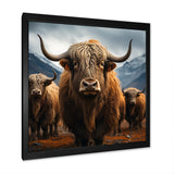 Brown Yaks panorama - Yaks Wall Decor