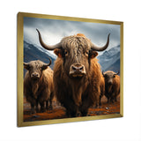 Brown Yaks panorama - Yaks Wall Decor