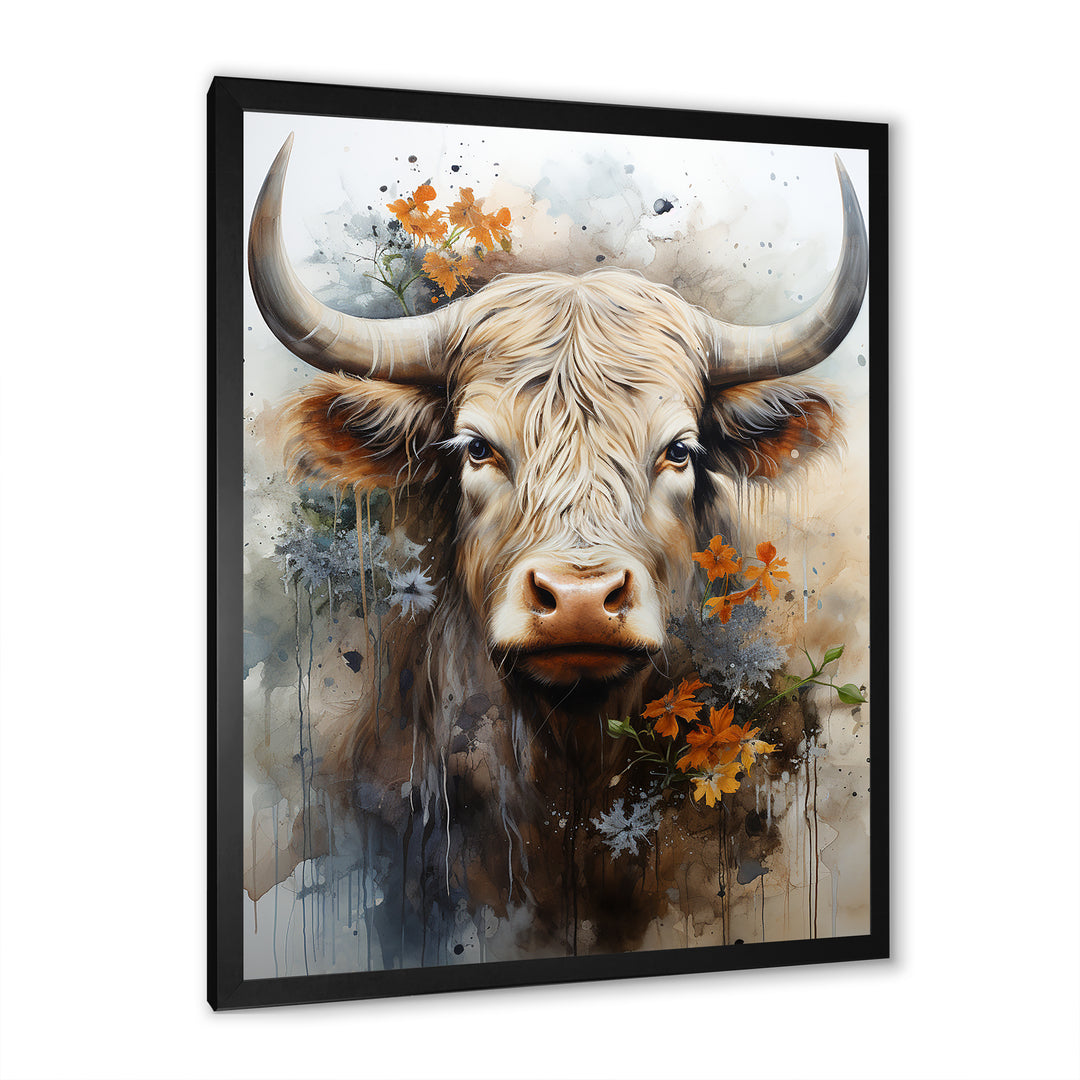 Floral yak profile - Yaks Wall Art Prints