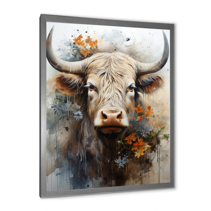 Floral yak profile - Yaks Wall Art Prints
