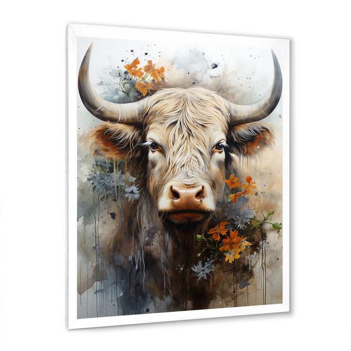Floral yak profile - Yaks Wall Art Prints