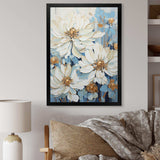 Nature of blue Zinnias Symphony - Floral Canvas Wall Art