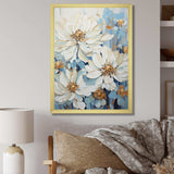 Nature of blue Zinnias Symphony - Floral Canvas Wall Art