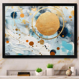 teal white and gold Abstract fight - Abstract Canvas Wall Art