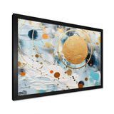 teal white and gold Abstract fight - Abstract Canvas Wall Art