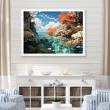 Corals and Coral Patchwork landscape - Coral Canvas Wall Art
