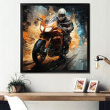 Thrill of the ride Motorcycle - Motorcycle Canvas Wall Art
