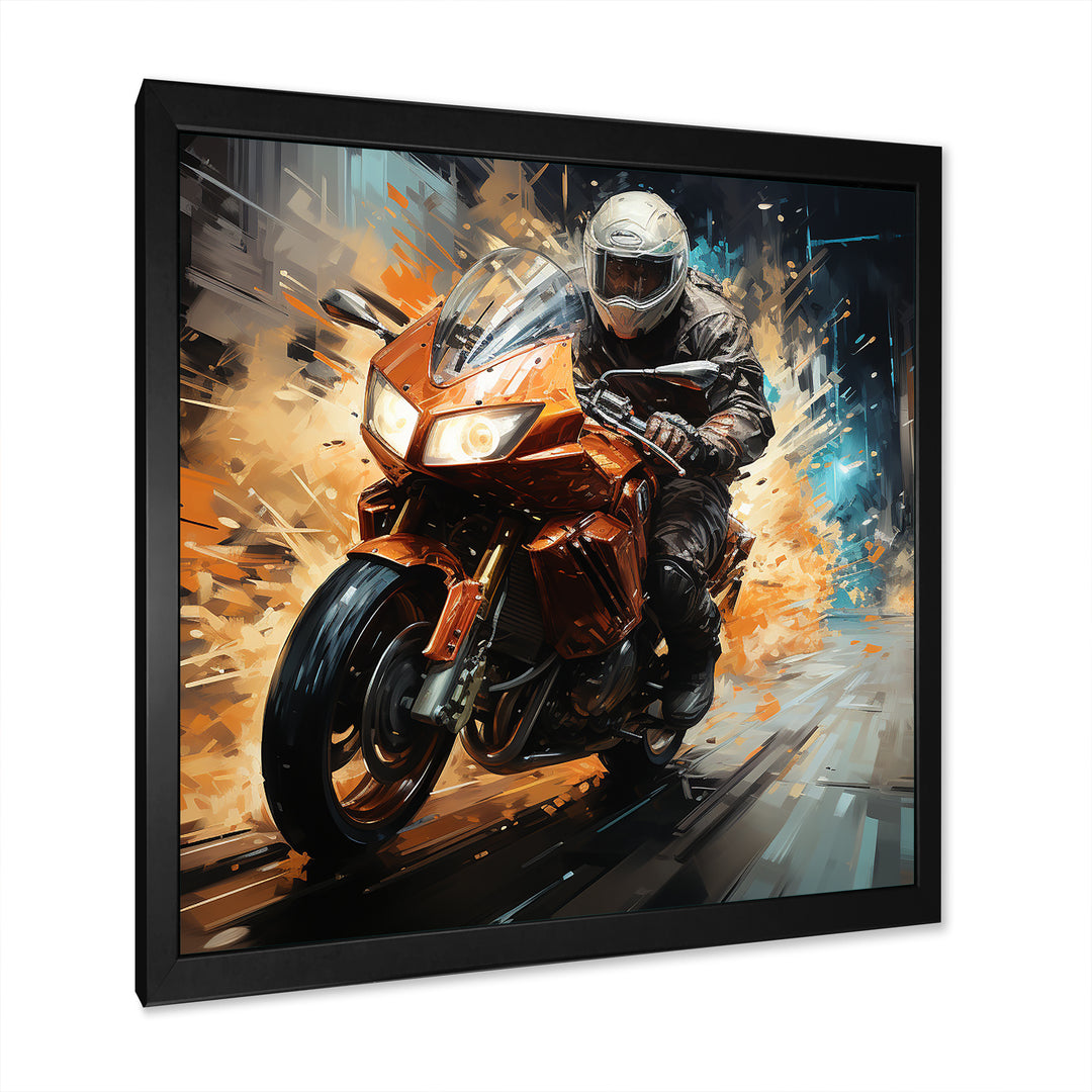 Thrill of the ride Motorcycle - Motorcycle Canvas Wall Art
