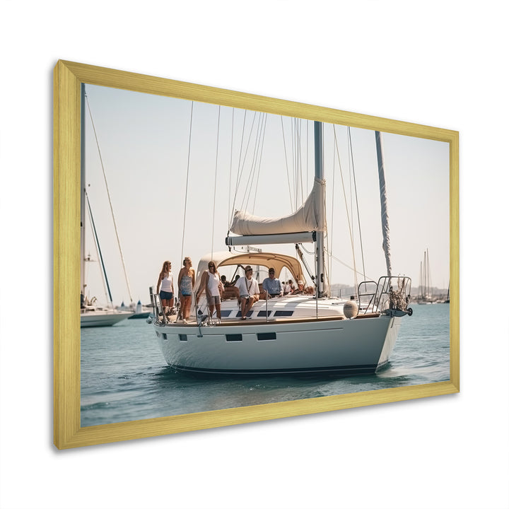 Yacht clubbing paradise - Boat Sailing Canvas Wall Art