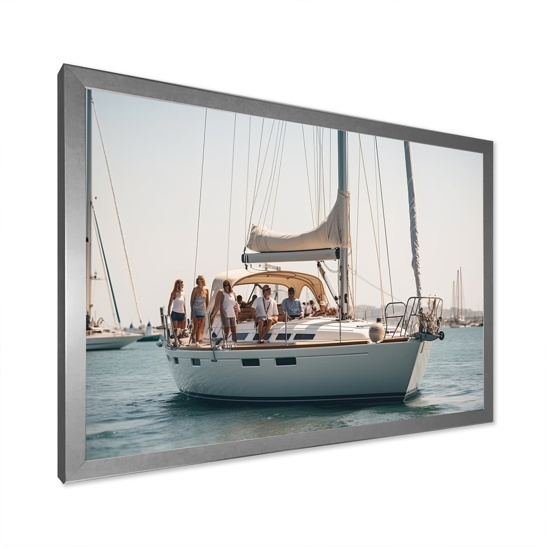 Yacht clubbing paradise - Boat Sailing Canvas Wall Art
