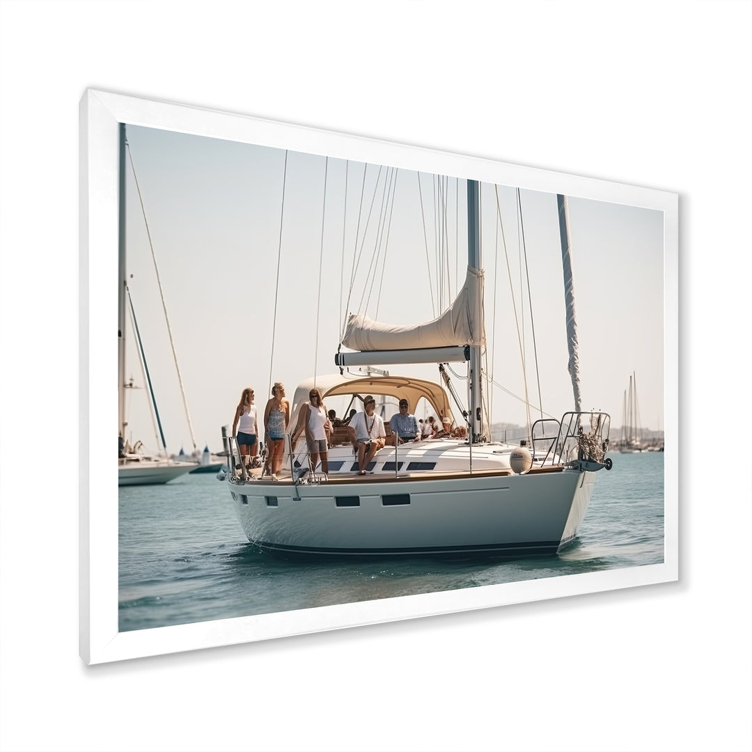 Yacht clubbing paradise - Boat Sailing Canvas Wall Art
