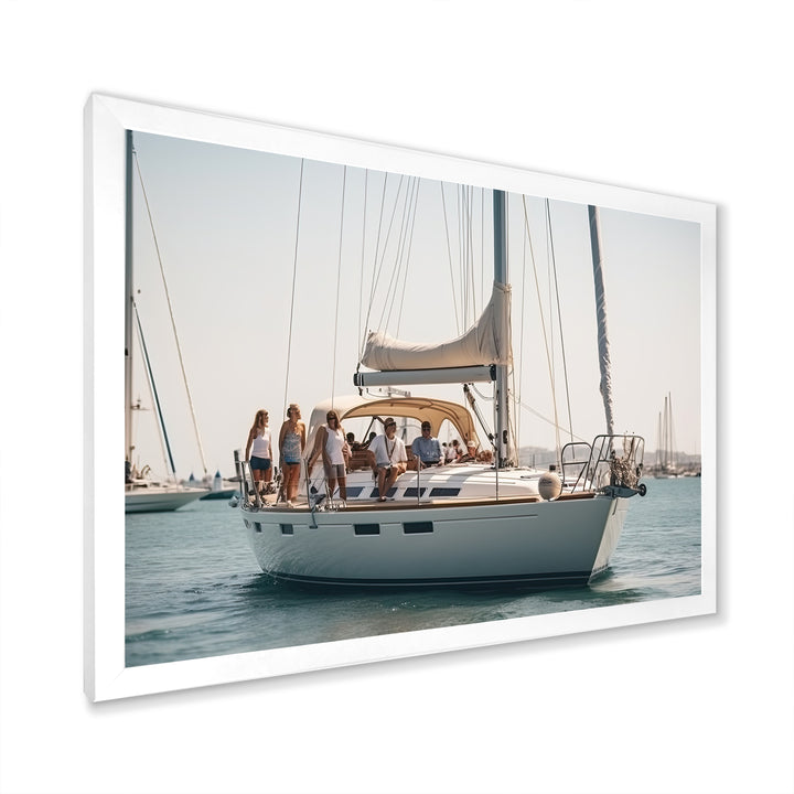 Yacht clubbing paradise - Boat Sailing Canvas Wall Art