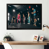 Bodybuilding Indoor Group Training - Aerobic & Bodybuilding Canvas Wall Art