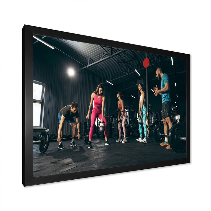 Bodybuilding Indoor Group Training - Aerobic &amp; Bodybuilding Canvas Wall Art