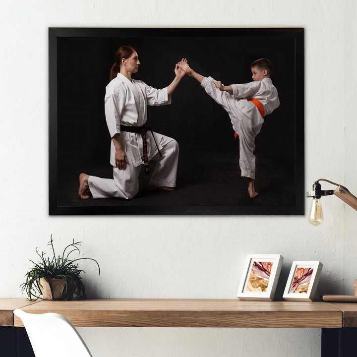 Karate Kick Training - Martial Arts Canvas Wall Art