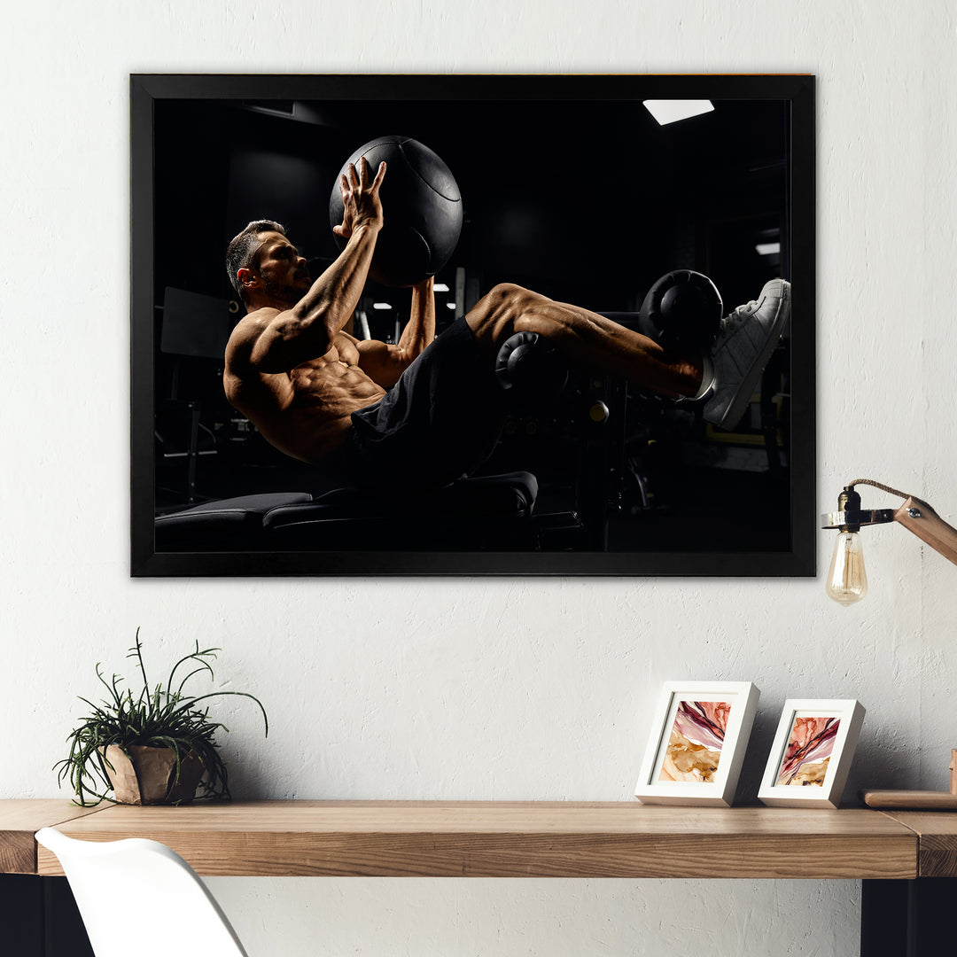 Gym Body In Action - Aerobic &amp; Bodybuilding Canvas Wall Art