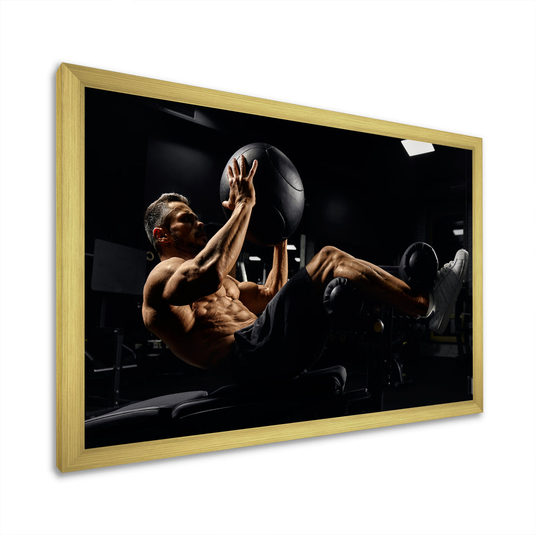 Gym Body In Action - Aerobic &amp; Bodybuilding Canvas Wall Art