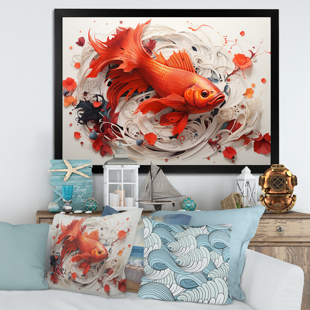 Red And Grey Koi&
