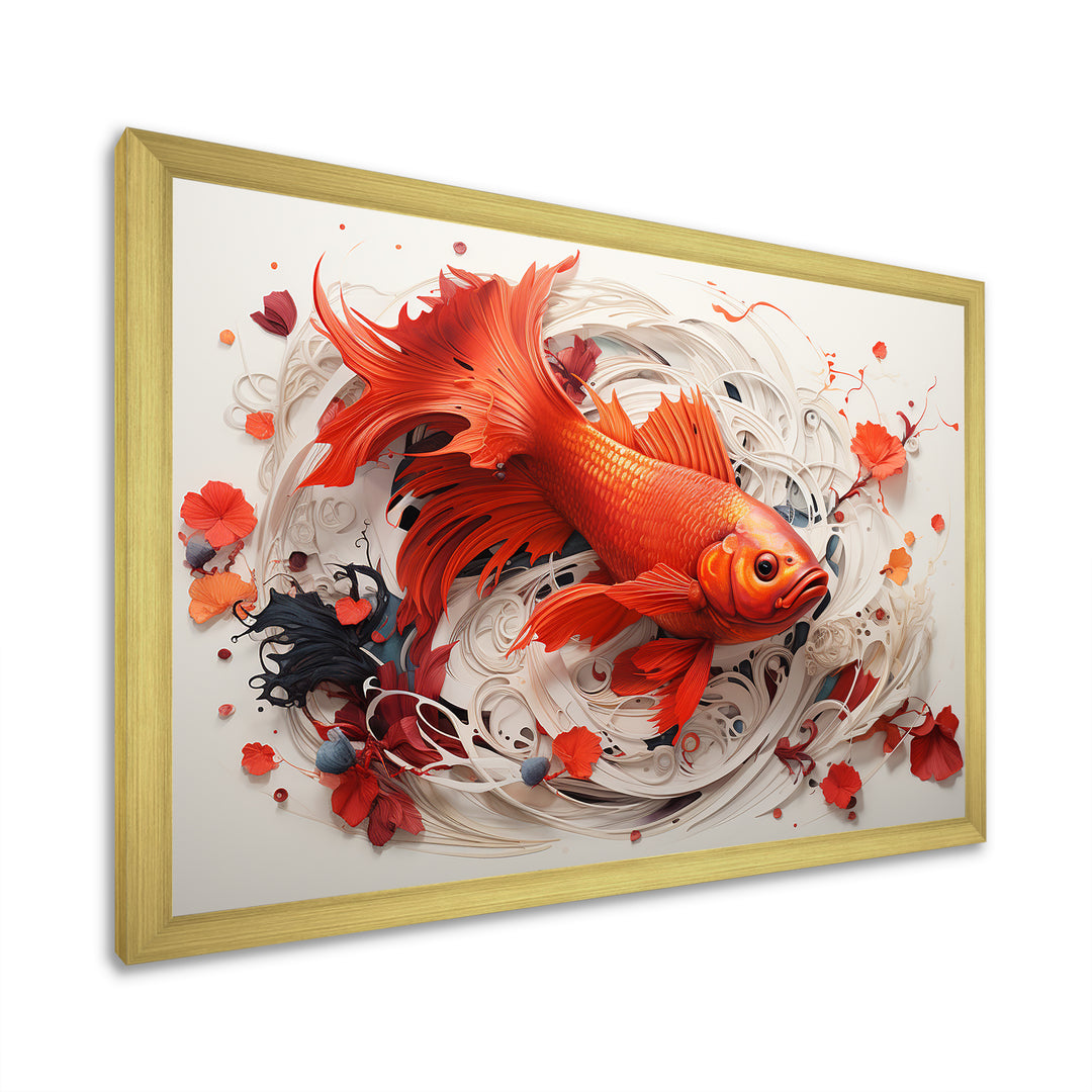 Red And Grey Koi&