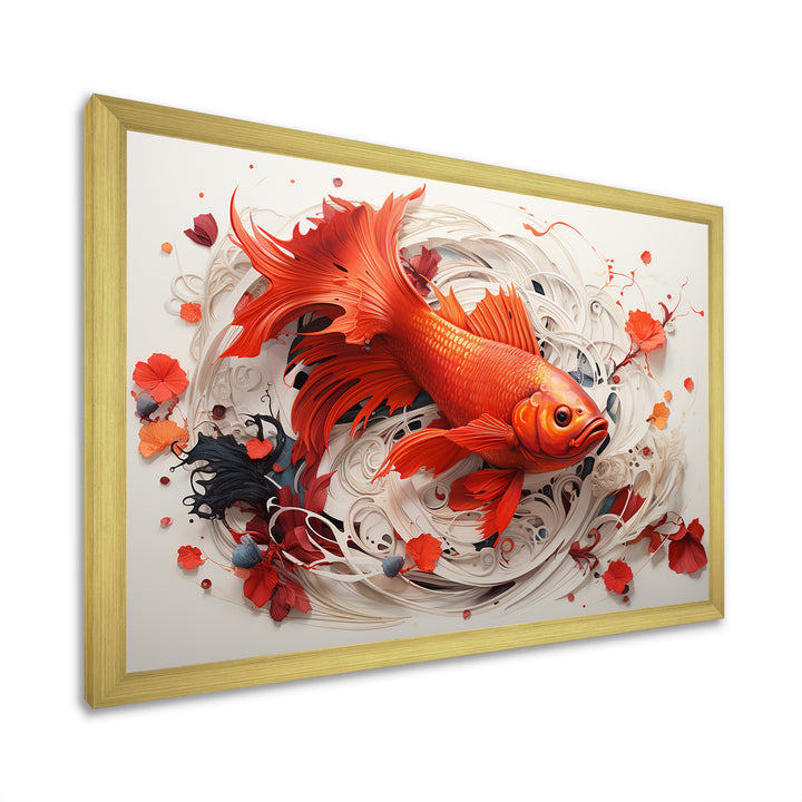 Red And Grey Koi&