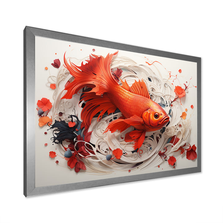 Red And Grey Koi&