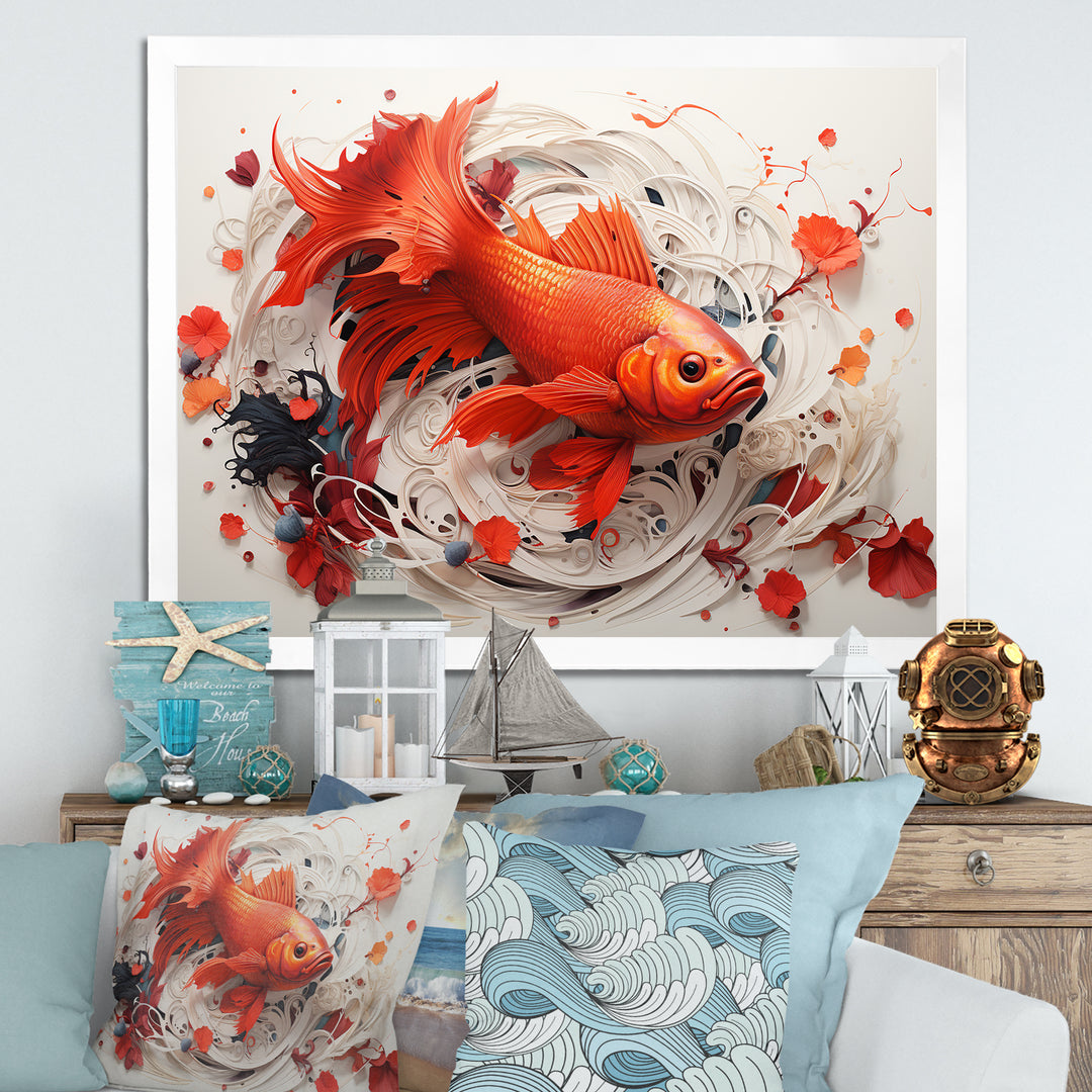 Red And Grey Koi&