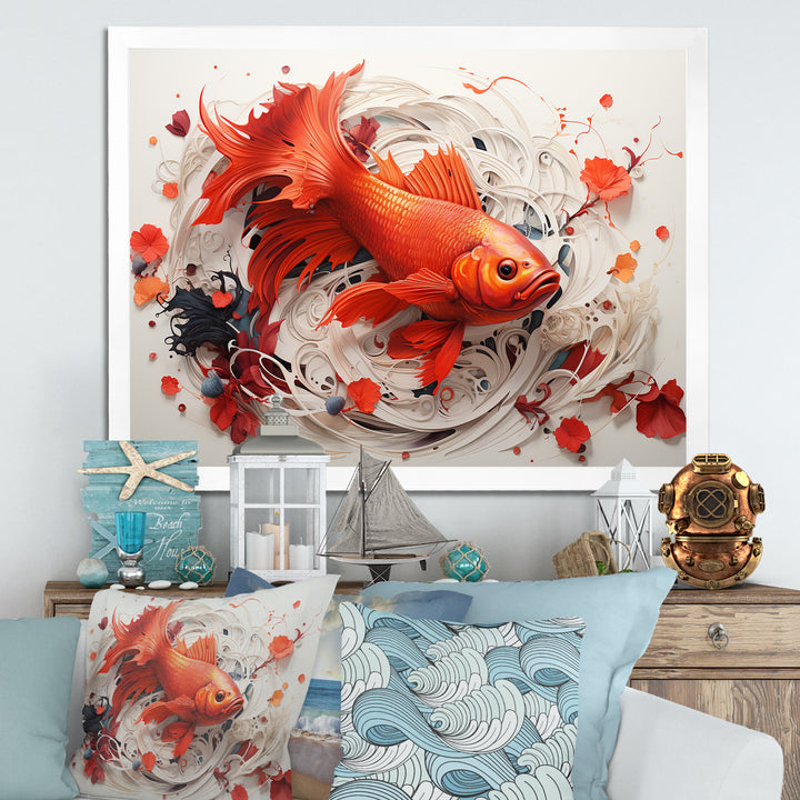 Red And Grey Koi&