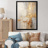 gold and white abstract split - Abstract Canvas Wall Art