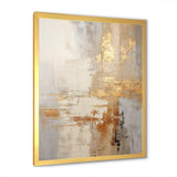 gold and white abstract split - Abstract Canvas Wall Art