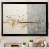 grey and white nature split - Abstract Canvas Wall Art