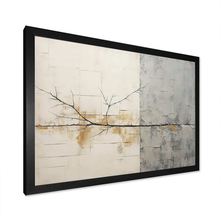 grey and white nature split - Abstract Canvas Wall Art