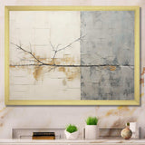 grey and white nature split - Abstract Canvas Wall Art