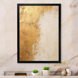 gold and white abstract split - Abstract Canvas Wall Art