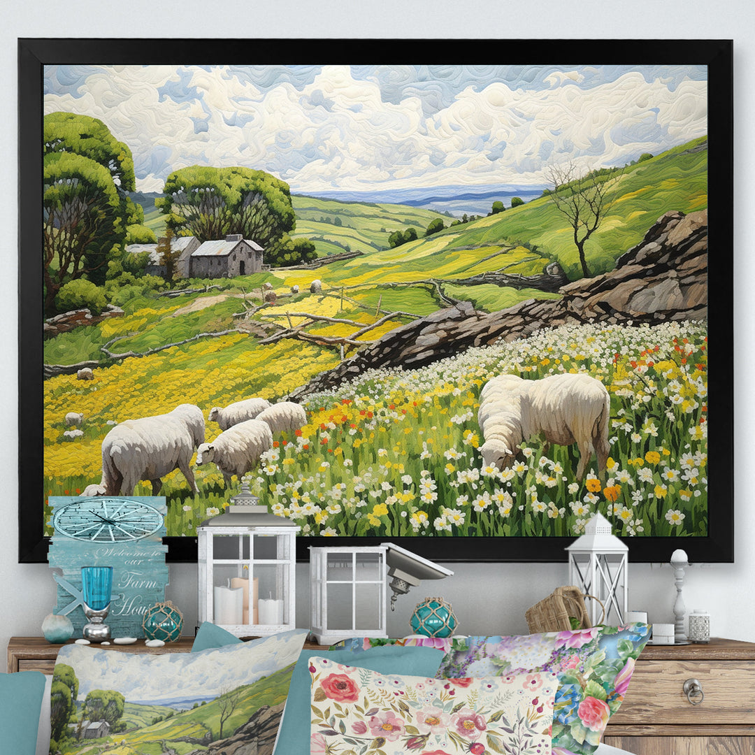 Sheep wondering Pastoral harmony - Sheep Wall Art Prints