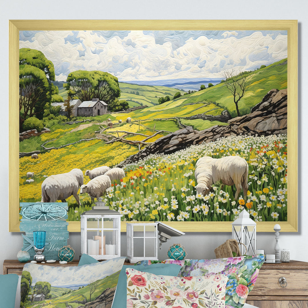 Sheep wondering Pastoral harmony - Sheep Wall Art Prints