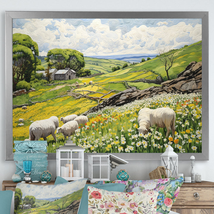 Sheep wondering Pastoral harmony - Sheep Wall Art Prints