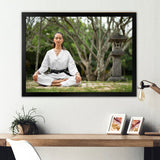Woman Karate Meditating Mindfulness - Martial Arts Canvas Wall Art