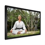 Woman Karate Meditating Mindfulness - Martial Arts Canvas Wall Art