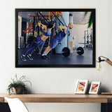 Athletic Couple Robes Gym Training - Aerobic & Bodybuilding Canvas Wall Art