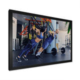 Athletic Couple Robes Gym Training - Aerobic & Bodybuilding Canvas Wall Art
