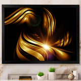 Abstract Gold Fractal Background Framed Print Vibrant Black - 1.5" Width