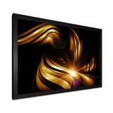 Abstract Gold Fractal Background Framed Print Vibrant Black - 1.5" Width
