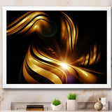 Abstract Gold Fractal Background Framed Print Matte White - 1.5" Width