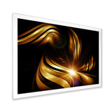 Abstract Gold Fractal Background Framed Print Matte White - 1.5" Width