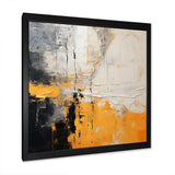 Abstract yellow and black collage III - Abstract Canvas Wall Art