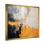 Abstract yellow and black collage III - Abstract Canvas Wall Art