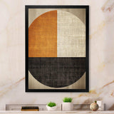 Orange and black geometric breeze shapes - Abstract Canvas Wall Art